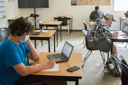 Woodland High School students used APEX software to recover credits lost during the regular school year